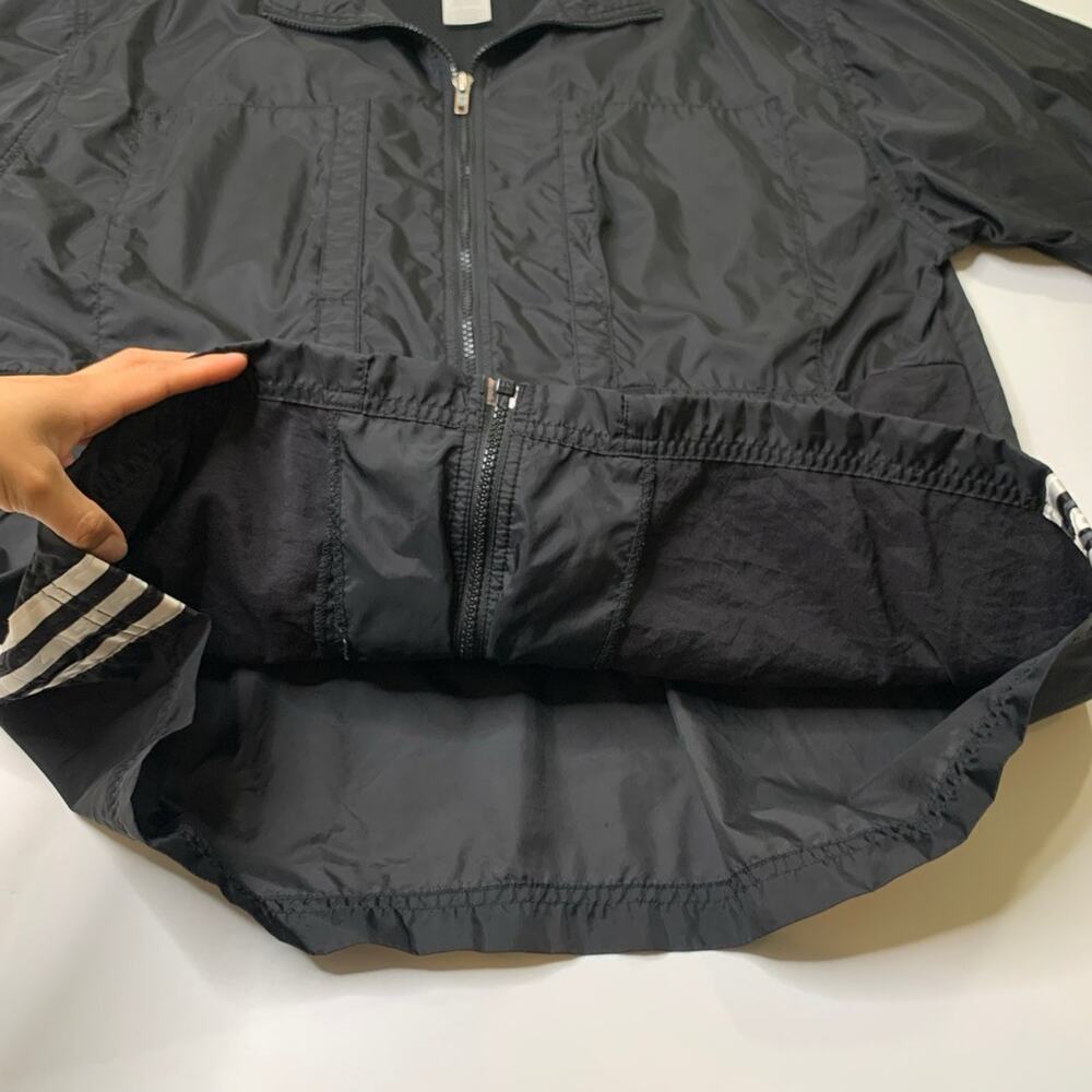 Vintage‎ Adidas Jacket Mens M Medium Black Nylon Windbreaker Side Stripes Y2K - Picture 8 of 11